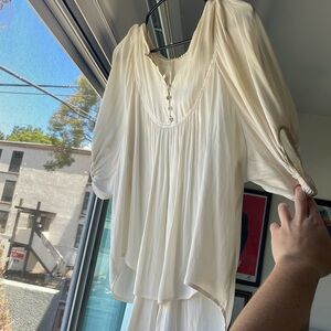 Anthropologie Short Sleeve Peasant Blouse